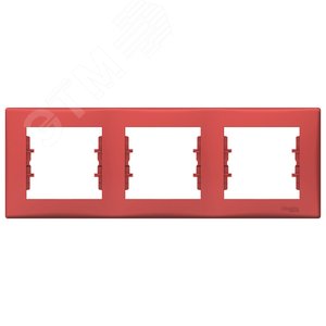 Sedna Рамка 3 поста горизонтальная красный