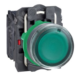 Кнопка зеленая 22мм с подсветкой 230-240В 1но+1нз XB5AW33M5 Schneider Electric - 3