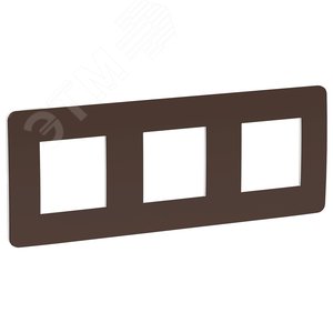 Рамка UNICA STUDIO трехпостовая шоколад/белый