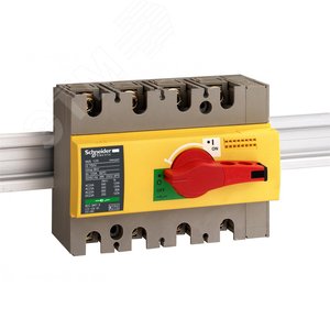 Выключатель-разъединитель INS160 4п красная рукоятка/желтая панель 28929 Schneider Electric - 4