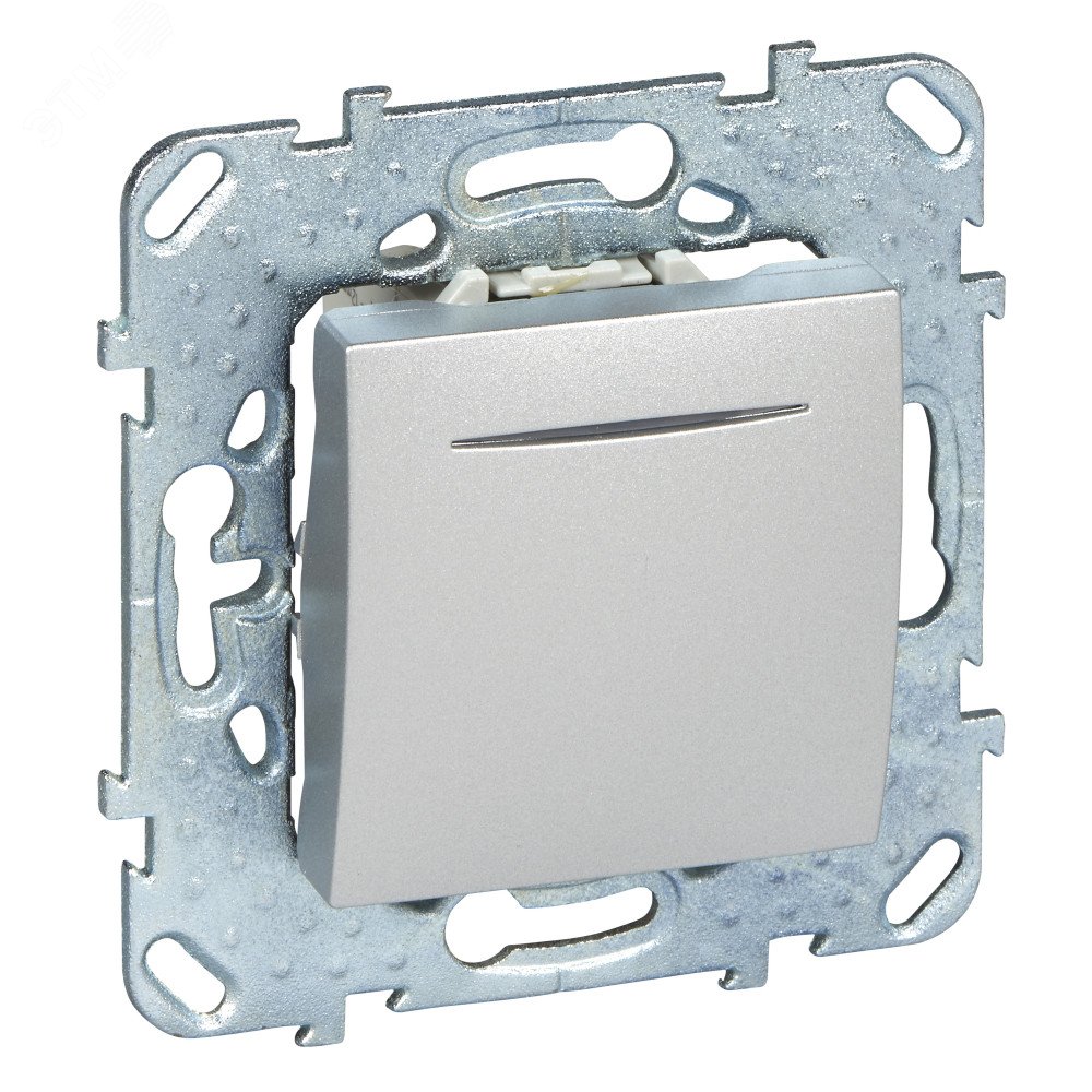 UNICA Выключатель кнопочный с индикацией алюминий MGU5.206.30NZD Schneider Electric - превью 2