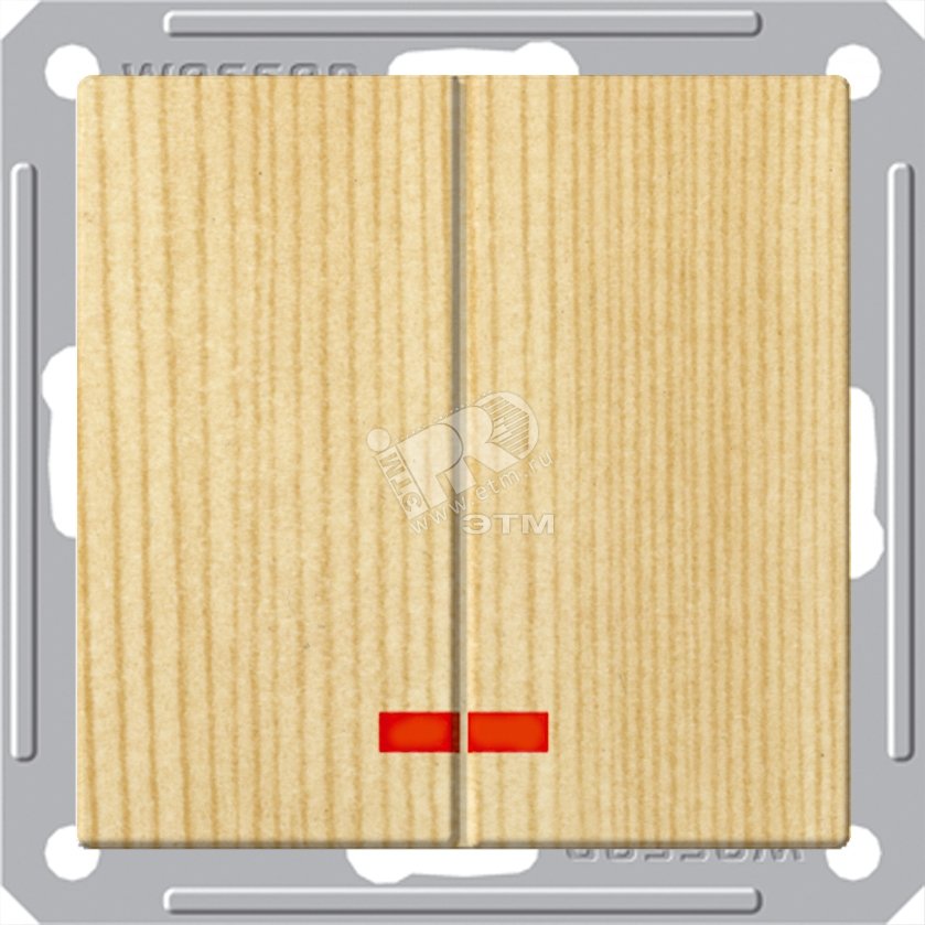 W59 Выключатель двухклавишный скрытый в рамку с индикацией 16А сосна VS516-251-7-86 Schneider Electric