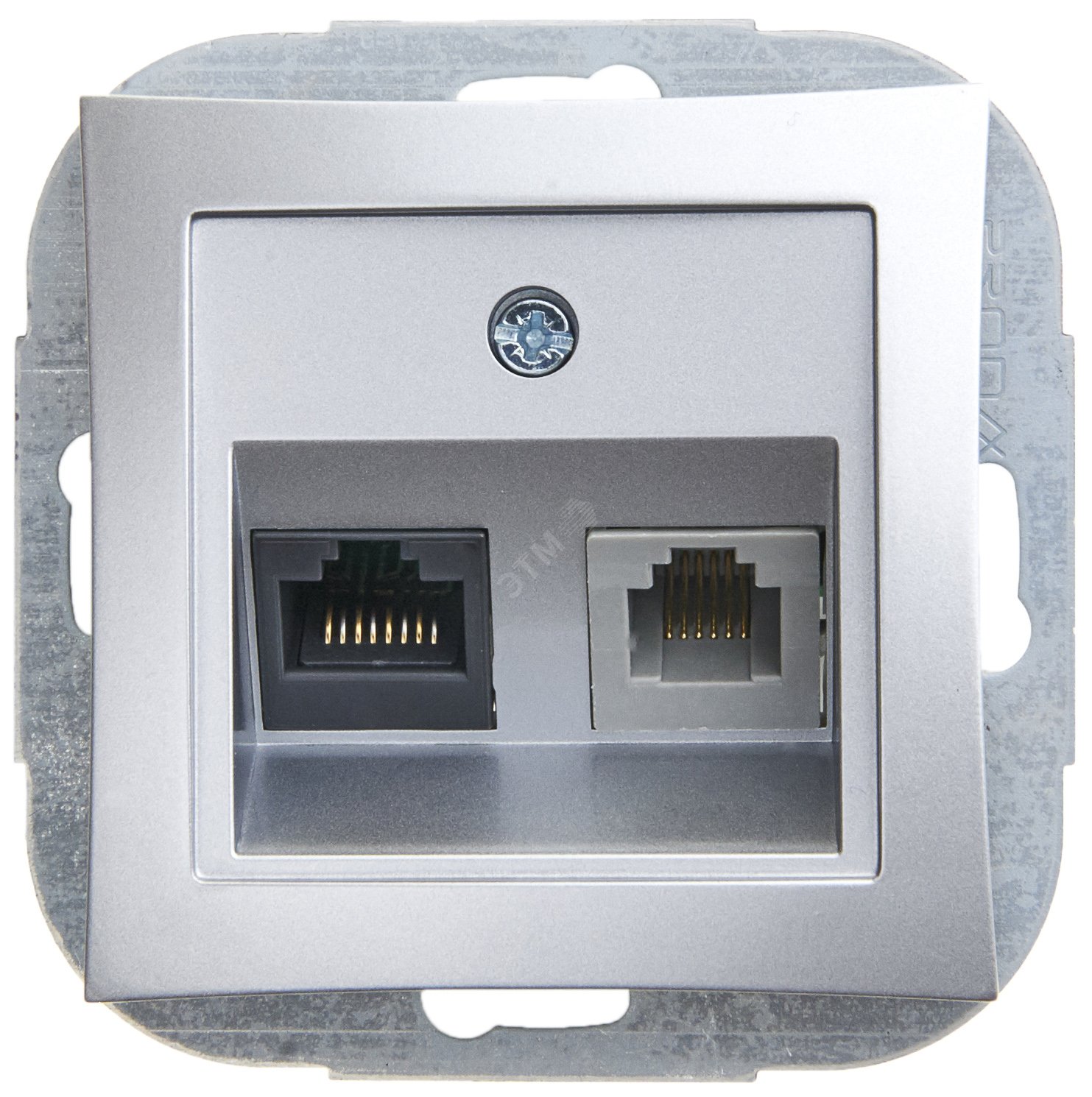 ДУЭТ Розетка телефон/компьютер RJ11+RJ45 серебро в рамку WDE000385 Schneider Electric - превью 2