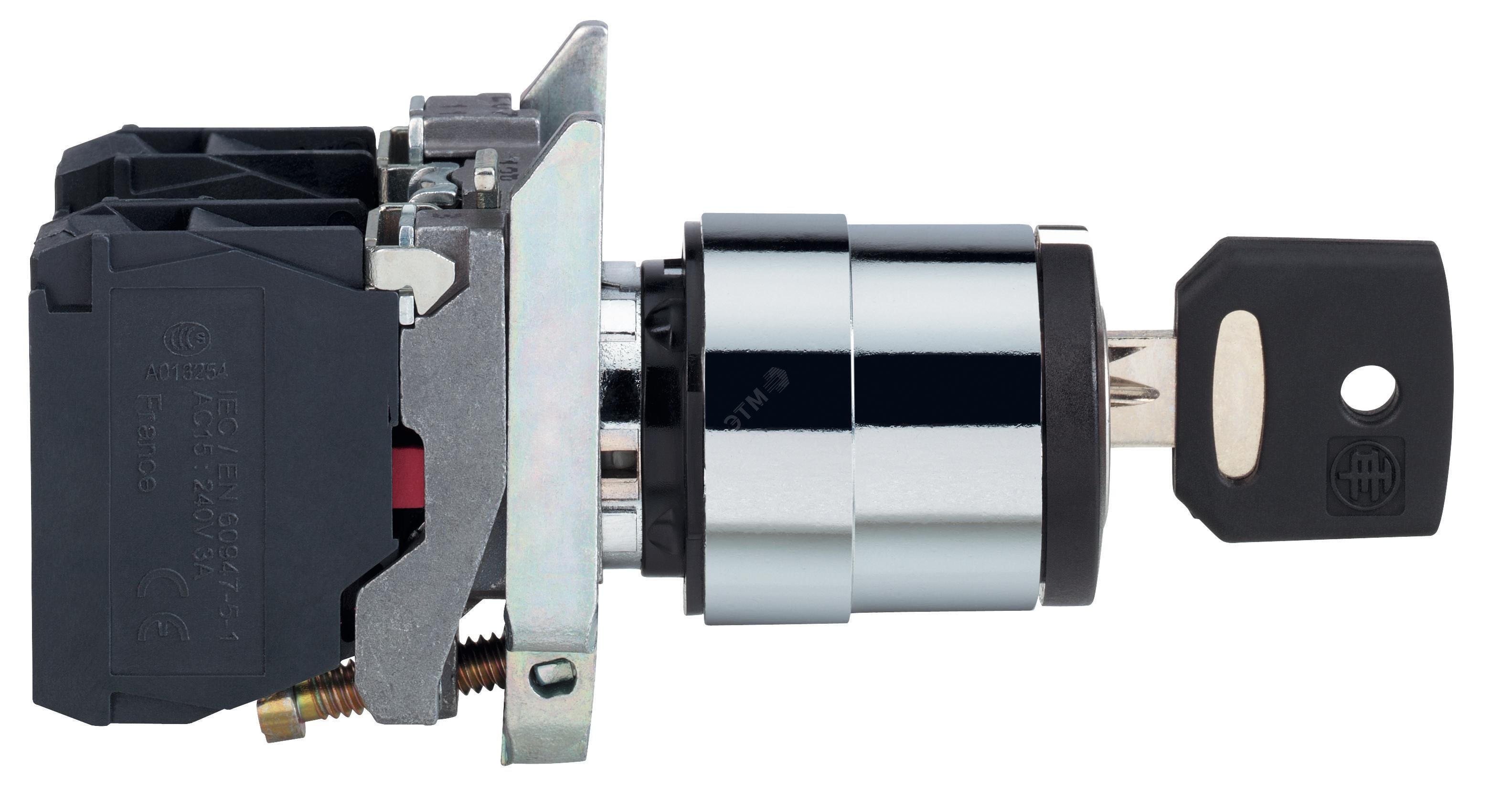Переключатель с ключом 3 позиции 2но артикул XB4BG03 Schneider Electric ...
