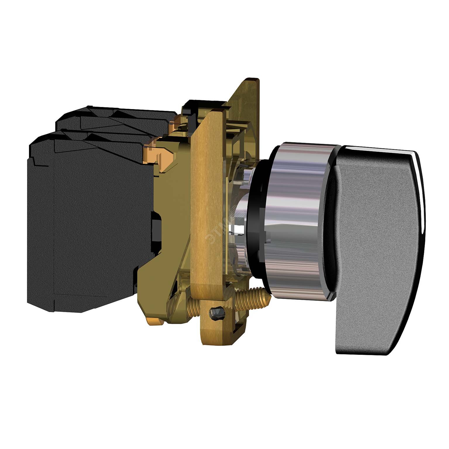 Изображение товара Переключатель в сборе 1НО 22мм черная рукоятка с фиксацией (шт)