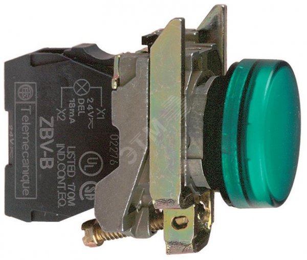 Лампа 22мм 230-240В сигнальная зеленая XB4BVM3 Schneider Electric - превью 2