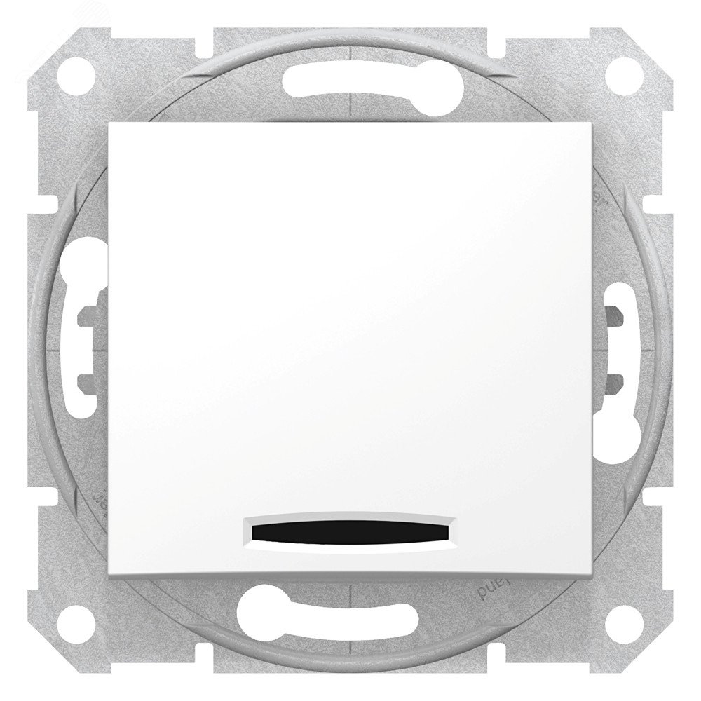 Выключатель одноклавишный, двухполюсный, с индикатором, 16А, в рамку, белый SDN0201221 Schneider Electric - превью 3