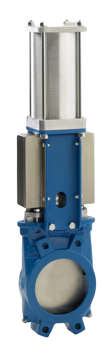 Затвор шиберный (нож) EX-01-500-D/A-E DN 500 PN 4 м/ф EPDM пневмопривод двойного действия