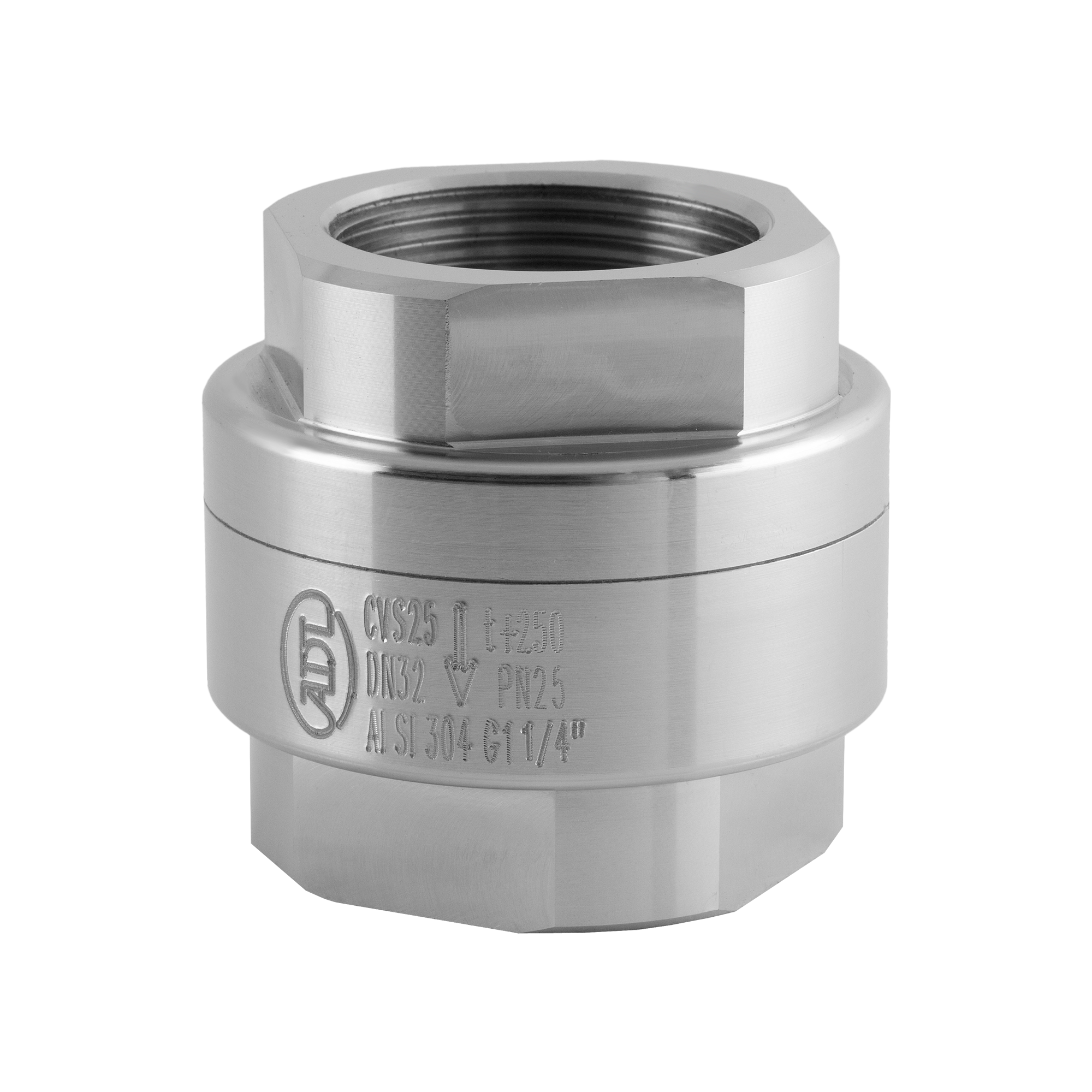 Обратный клапан CVS25.04.015.25 DN 15 PN 25 Tмакс. град 250 резьба нерж. сталь