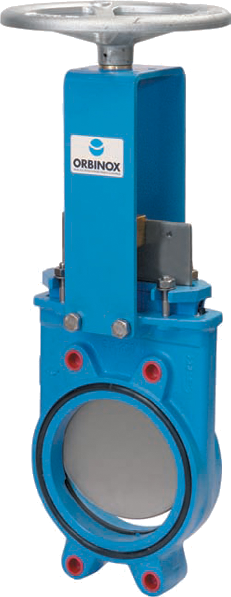 Затвор шиберный (нож) EB-01-200-HW (N)-E DN 200 PN 10 м/ф EPDM штурвал