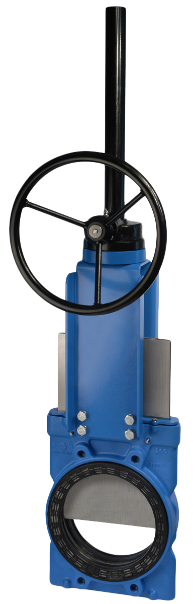 Затвор шиберный (нож) EX-02-600-R-E DN 600 PN 4 м/ф EPDM редуктор