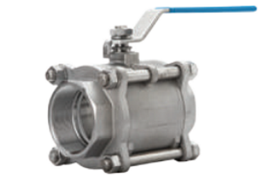 Кран шаровой нержавеющая сталь без ISO-фланца резьбовой трехсоставной полнопроходной BV17.04.015.63.Р/Р DN 15 PN 63