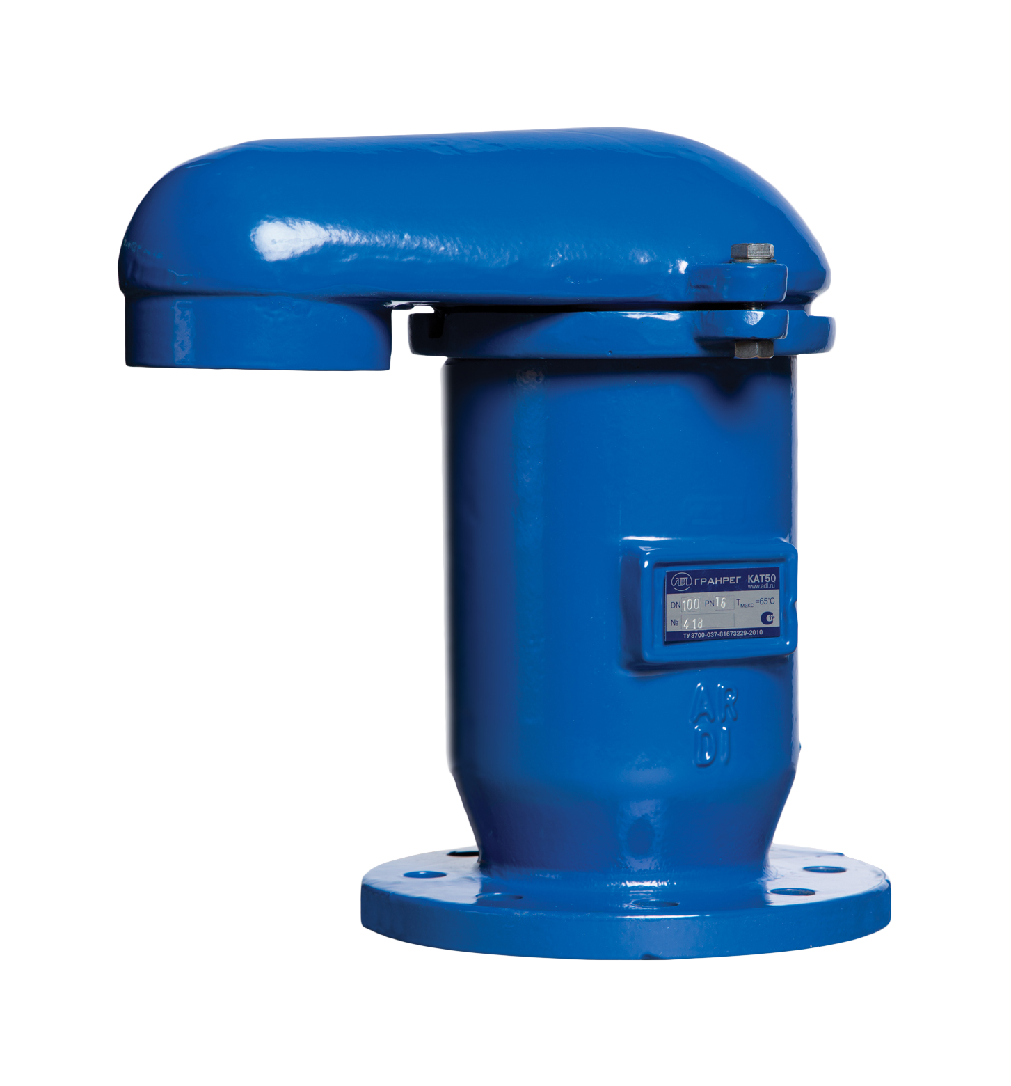 Клапан воздушный кинетический КАТ50 'Гранрег' DN200 PN16, T (макс)=65 град, корпус - высокопрочный чугун GGG40 КАТ50-02-03-200-16-Ф