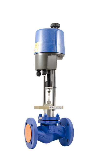 км127ф - 100 - 136,0 / psl214 - 220в клапан регулирующий ду100, ру40, ф\ф рmax=20 бар tmax = 300oc с трехпозиционным электроприводом 220в