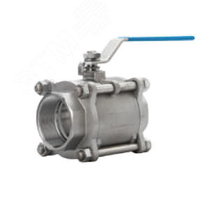 Изображение товара Кран шаровой нержавеющая сталь без ISO-фланца резьбовой трехсоставной полнопроходной BV17.04.025.63.Р/Р DN 25 PN 63 (шт)