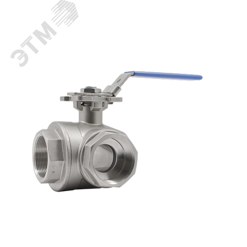 Кран шаровой 3-х ходовой нержавеющая сталь DN08 PN63 полупроходной с ISO фланцем Т-порт BV03Т.04.008.63.Р/Р - фото 2