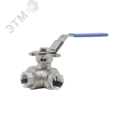 Кран шаровой 3-х ходовой нержавеющая сталь DN08 PN63 полупроходной с ISO фланцем Т-порт BV03Т.04.008.63.Р/Р - фото 1