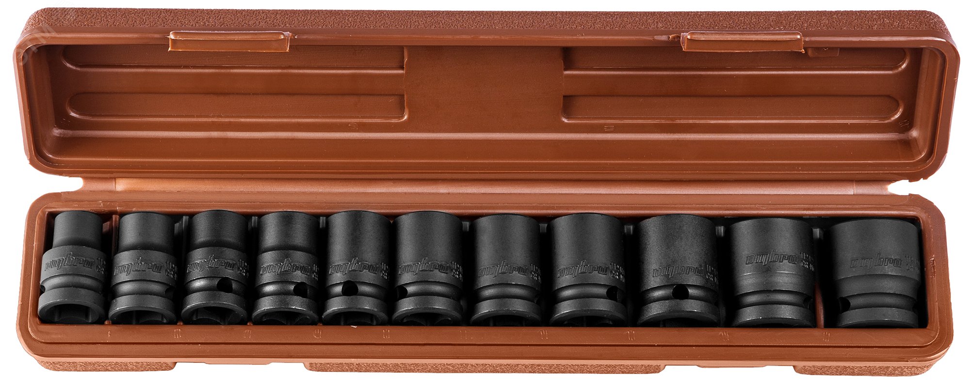 Изображение товара Набор головок торцевых для ударного инструмента 1/2''DR, 10-24 мм, 11 предметов (шт)