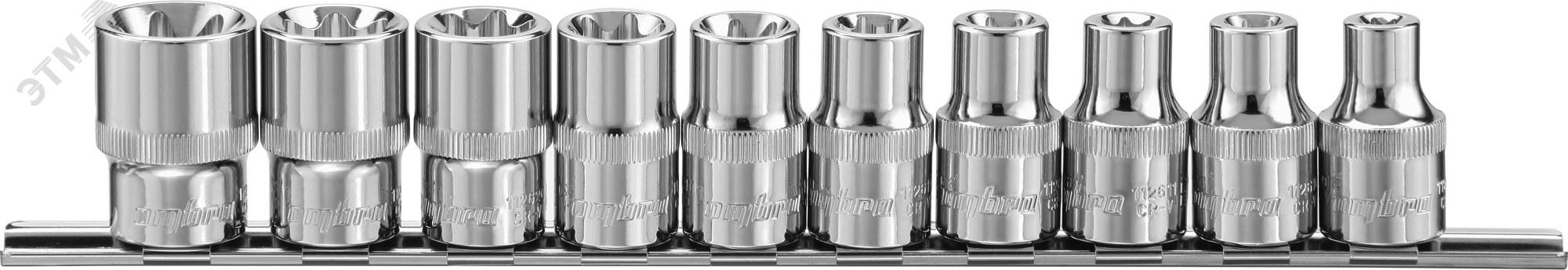 Изображение товара Набор головок торцевых 1/2''DR на держателе, внешний TORX®, E8-E24, 10 предметов (шт)