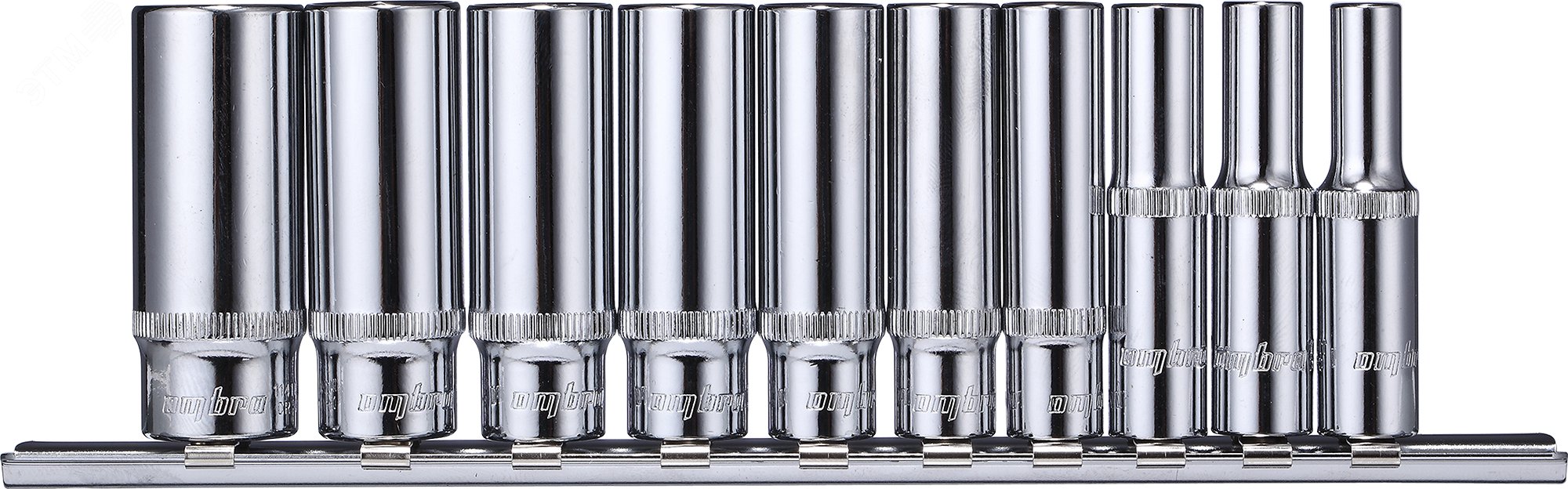 Изображение товара Набор головок торцевых глубоких 1/4''DR 10 шт на держателе, Тайвань