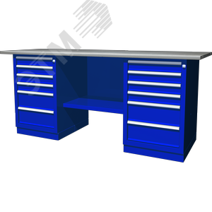 Изображение товара Верстак с двумя тумбами, тумбы по 6 ящиков, 1900х686х820 мм (шт)