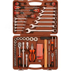 Изображение товара Набор инструмента универсальный 1/4'', 1/2''DR, 93 предмета (шт)