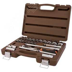 Изображение товара Набор головок торцевых с аксессуарами 1/2''DR, 8-32 мм, 25 предметов (шт)