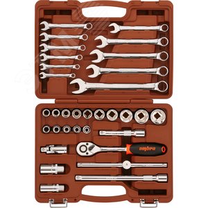 Изображение товара Набор инструмента универсальный 1/2''DR, 33 предмета (шт)