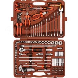 Изображение товара Набор инструмента универсальный 1/4'', 1/2''DR, 143 предмета (шт)