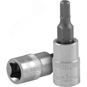 Изображение товара Насадка торцевая 1/4''DR с вставкой-битой шестигранной, H6 (шт)