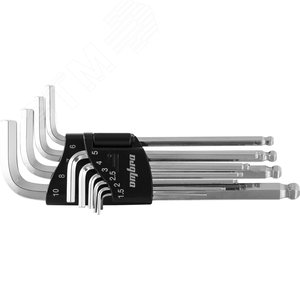 Изображение товара Набор ключей торцевых шестигранных с шаром H1.5-H10, 10 предметов (шт)