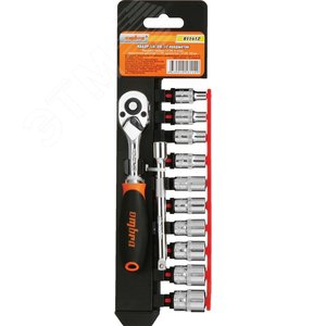 Изображение товара Набор головок торцевых с аксессуарами 1/4''DR, 4-13 мм, 12 предметов (шт)