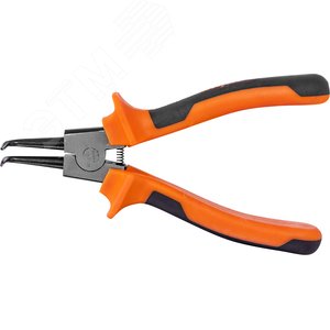 Изображение товара Щипцы загнутые 90° для стопорных колец с двухкомпонентными рукоятками, сжим, 180 мм, 5-32 мм (шт)