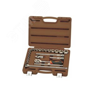 Изображение товара Набор головок торцевых с аксессуарами 1/2''DR, 8-32 мм, 24 предмета (шт)