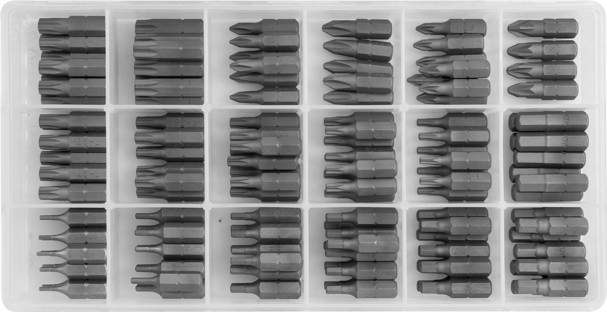 Изображение товара Набор вставок-бит 1/4''DR 18 видов по 10 шт для сборочного инструмента