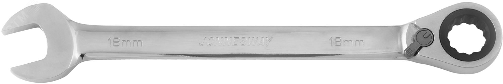 Изображение товара Ключ гаечный комбинированный трещоточный с реверсом 18 мм
