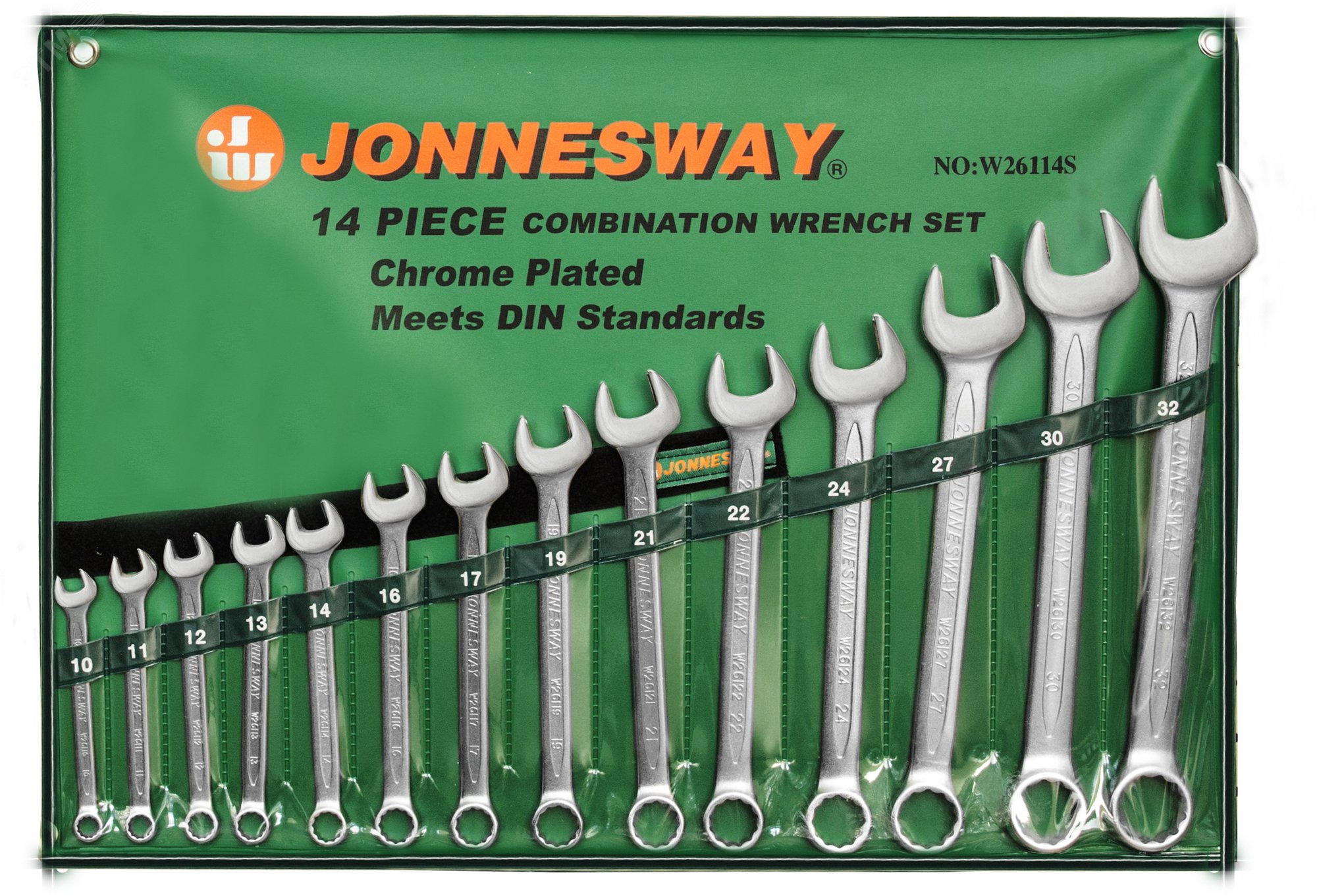 Набор ключей гаечных комбинированных в сумке, 10-32 мм, 14 предметов W26114S Jonnesway