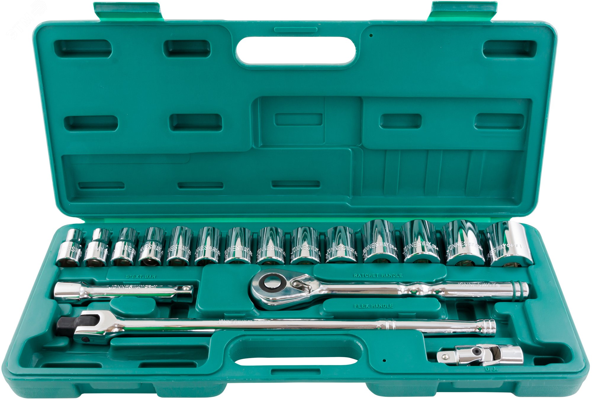 Изображение товара Набор головок торцевых дюймовых 1/2''DR, SAE 3/8''--1-1/4'', 19 предметов (шт)
