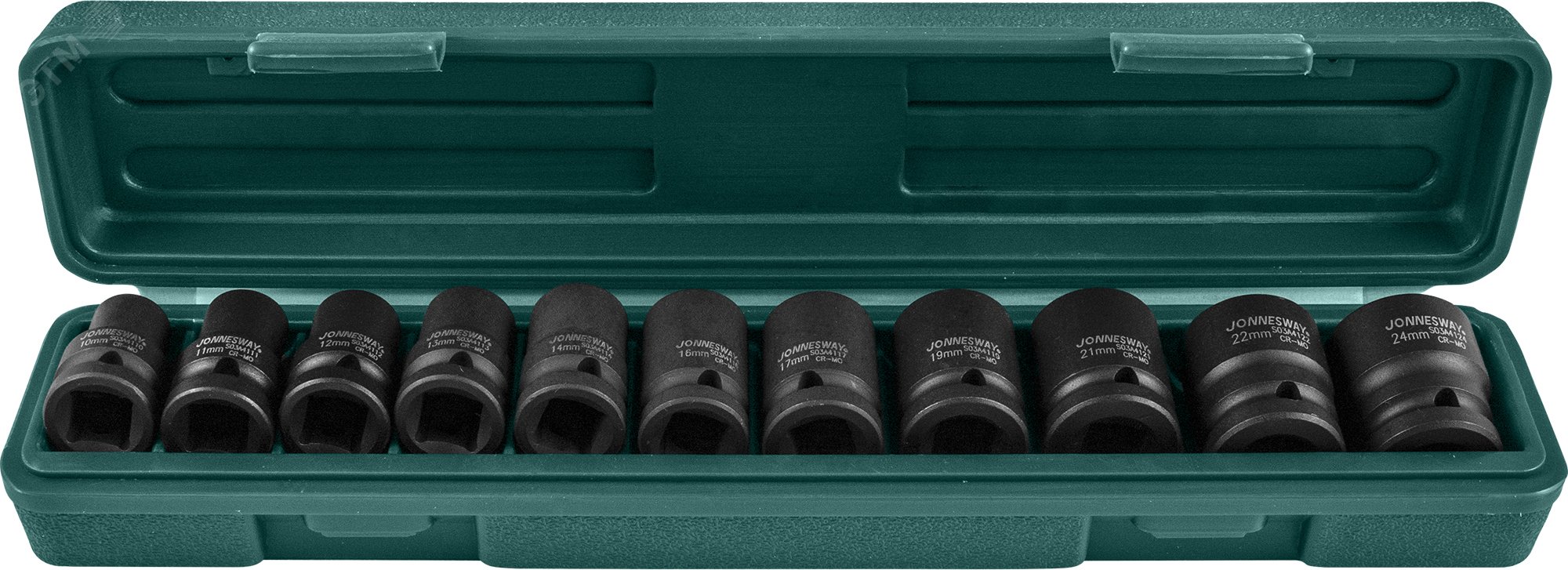Изображение товара Набор головок ударных 1/2''DR, 10-24 мм, 11 предметов (шт)