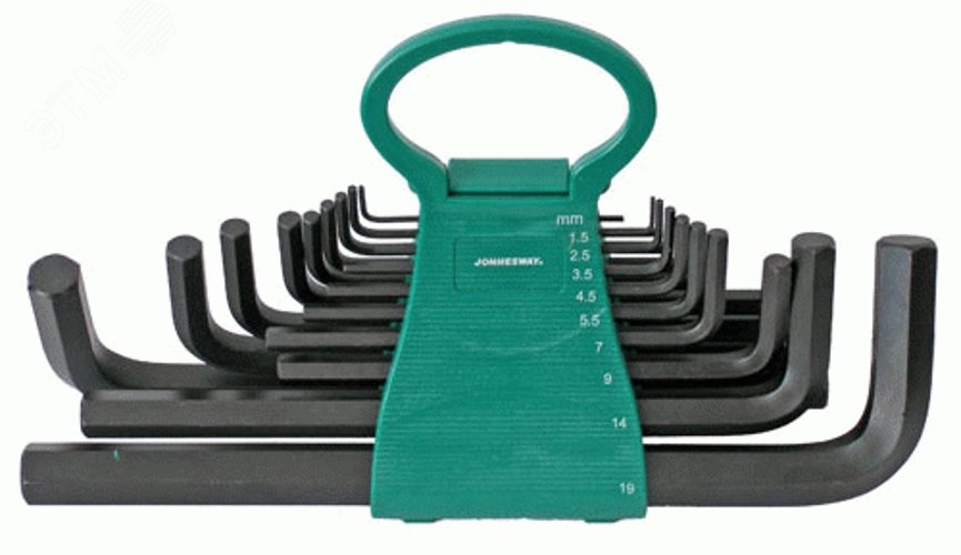 Изображение товара Комплект угловых шестигранников Jonnesway 1,5-19мм, 18 предметов