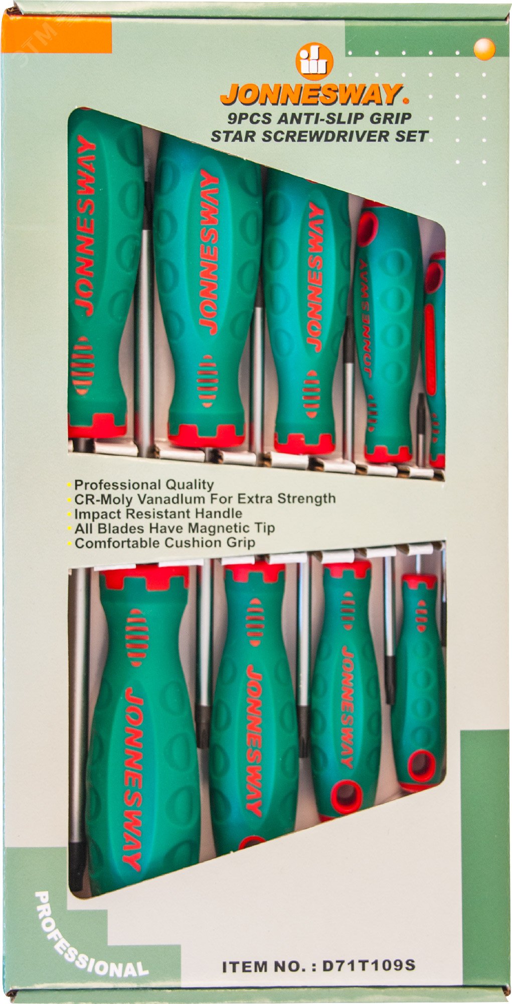Изображение товара Набор отверток стержневых TORX® ANTI-SLIP GRIP, 9 предметов (шт)