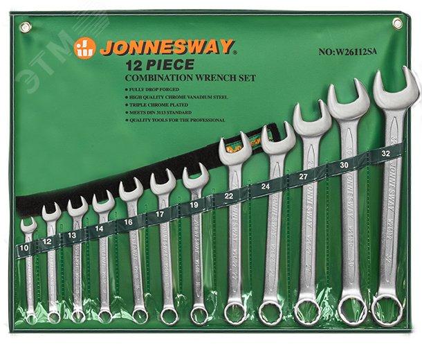 Изображение товара Набор ключей гаечных комбинированных Jonnesway 10-32 мм, 12 предметов
