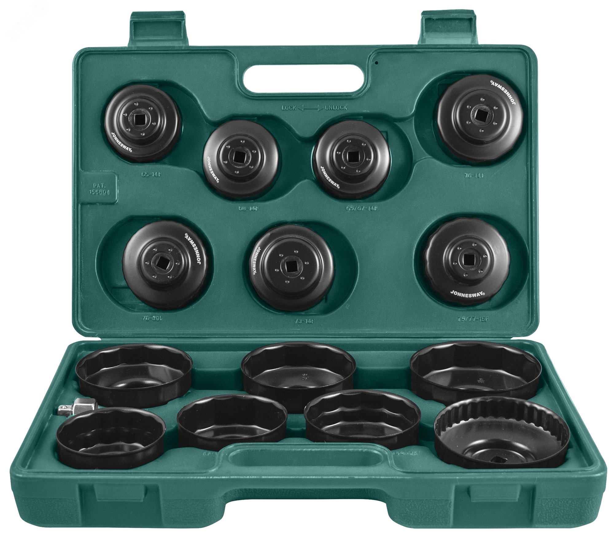 Изображение товара Комплект чашек для съема масляных фильтров 65-100 мм 15 предметов