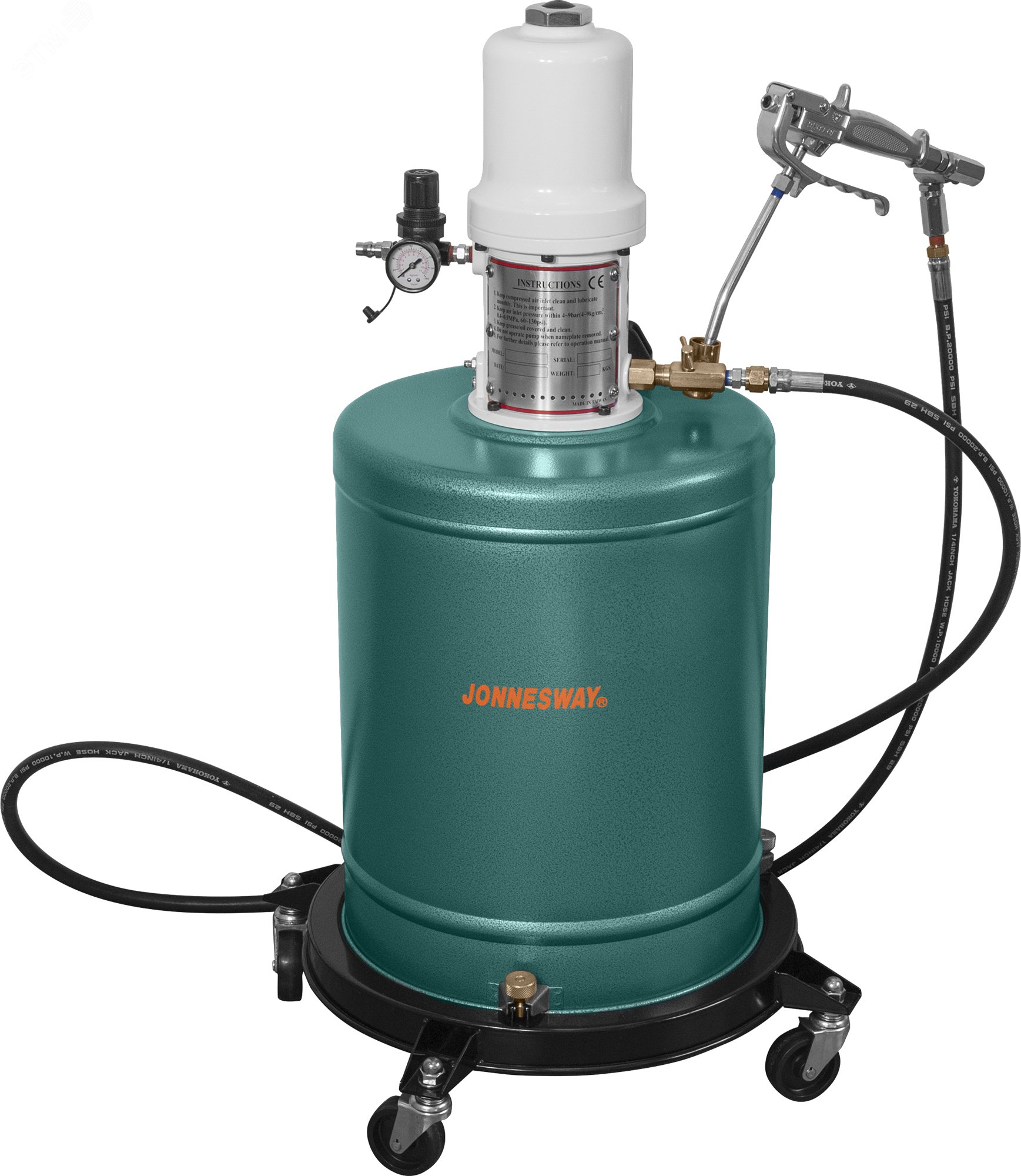 Изображение товара Пневматический нагнетатель консистентной смазки 20 л Jonnesway