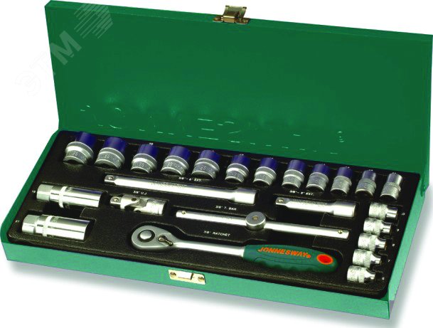 Изображение товара Набор головок торцевых 3/8''DR, 6-22 мм, 25 предметов (шт)