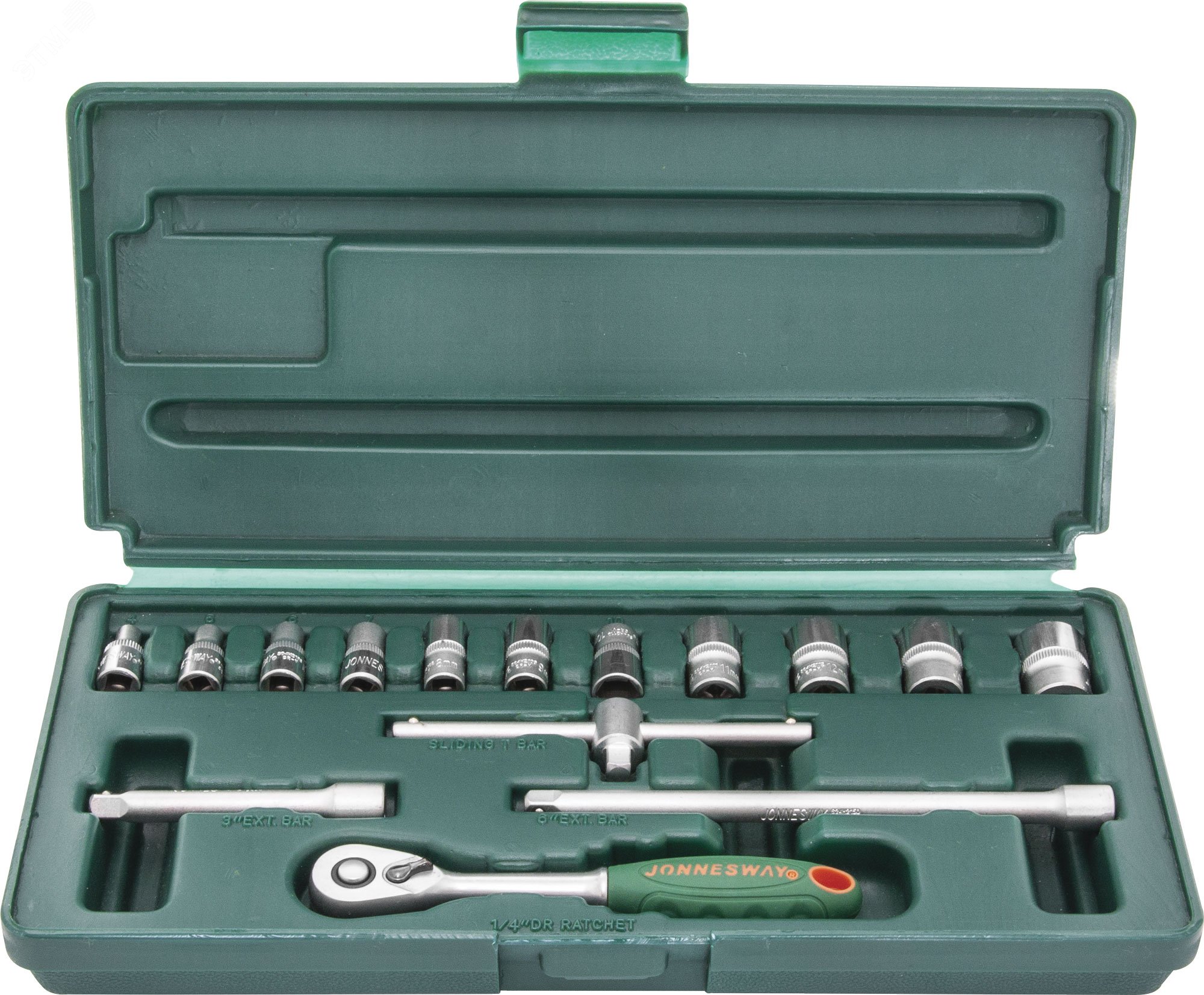 Изображение товара Набор головок торцевых 1/4''DR, 4-14 мм, 15 предметов (шт)