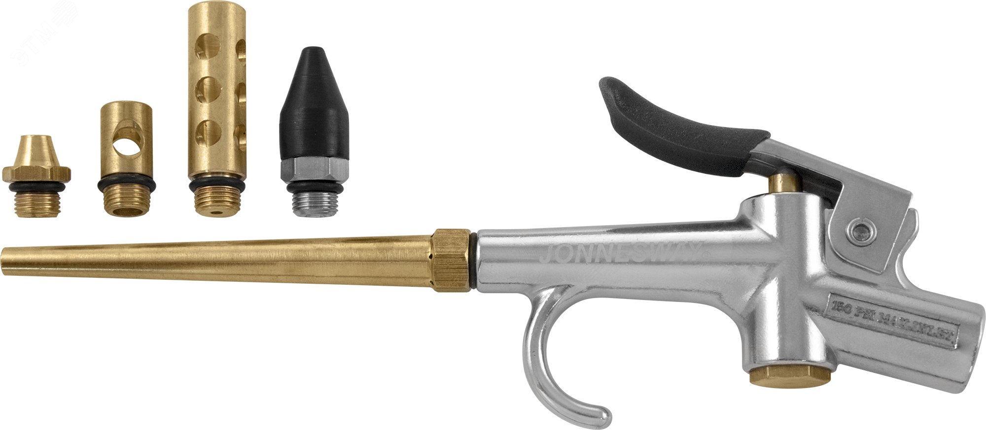 Изображение товара Пистолет продувочный с насадками Jonnesway JAT-6904S 5 предметов для очистки и просушки деталей