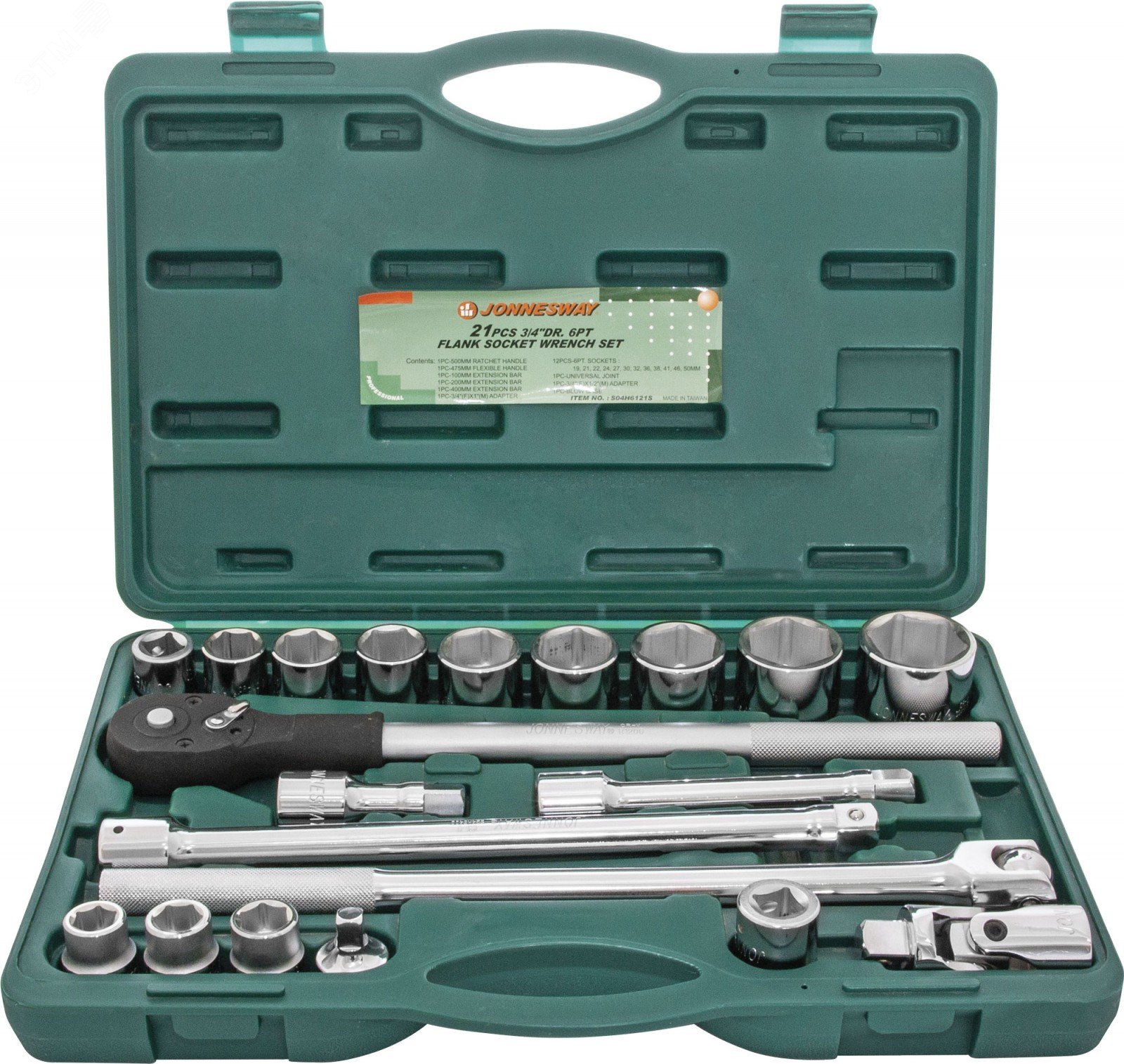 Изображение товара Набор головок торцевых 3/4''DR, 19-50 мм, 21 предмет (шт)