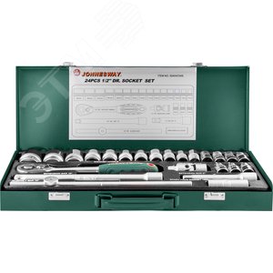 Изображение товара Набор головок торцевых 1/2''DR, 8-34 мм, 24 предмета (шт)