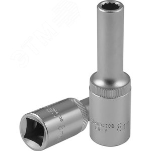 Изображение товара Головка торцевая глубокая 12-гранная 1/2''DR, 8 мм (шт)